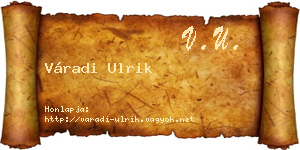 Váradi Ulrik névjegykártya
